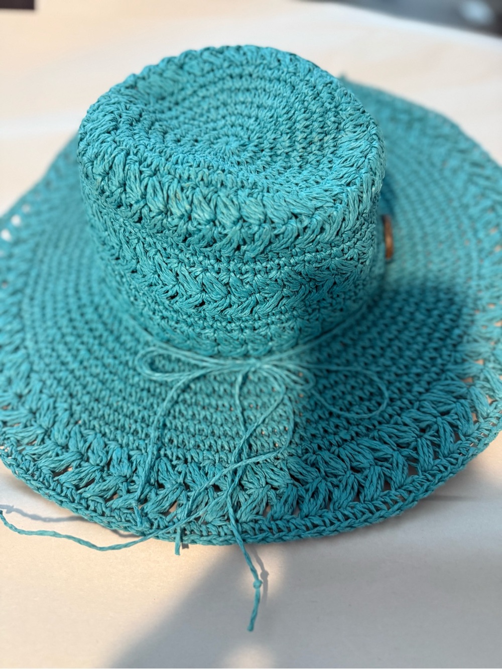 Panama Jack Turquoise Crochet Sun Hat
